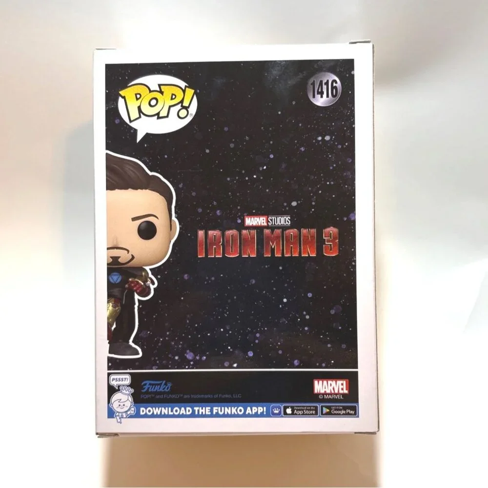 Funko Pop Marvel Tony Stark #1416 Glow In The Dark Exclusive Bobblehead Vinyl Fi